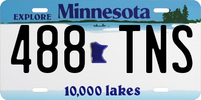MN license plate 488TNS