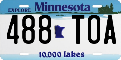MN license plate 488TOA