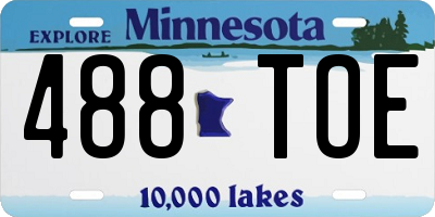 MN license plate 488TOE