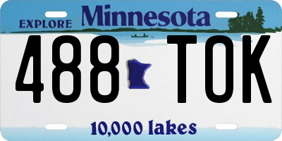 MN license plate 488TOK
