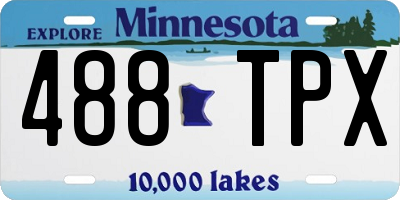 MN license plate 488TPX