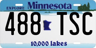 MN license plate 488TSC