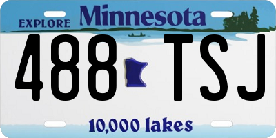 MN license plate 488TSJ
