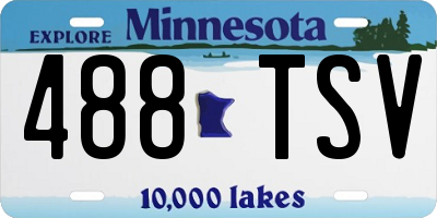 MN license plate 488TSV