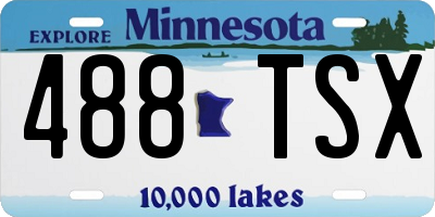 MN license plate 488TSX