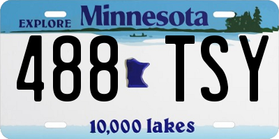 MN license plate 488TSY
