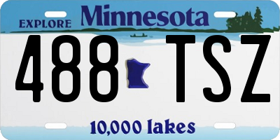 MN license plate 488TSZ