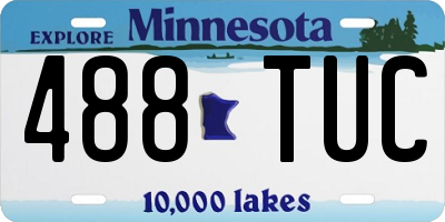 MN license plate 488TUC