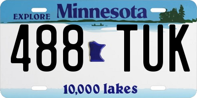 MN license plate 488TUK