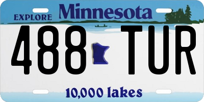 MN license plate 488TUR