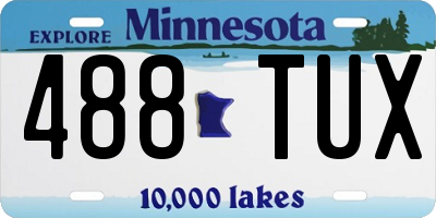 MN license plate 488TUX