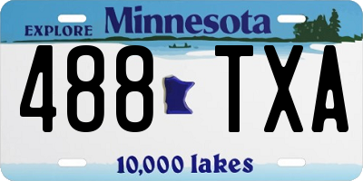 MN license plate 488TXA