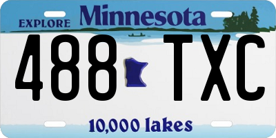 MN license plate 488TXC