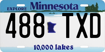 MN license plate 488TXD