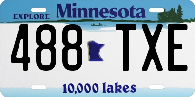 MN license plate 488TXE