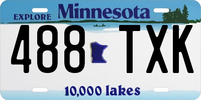 MN license plate 488TXK