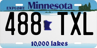 MN license plate 488TXL