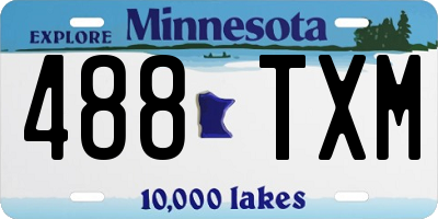 MN license plate 488TXM