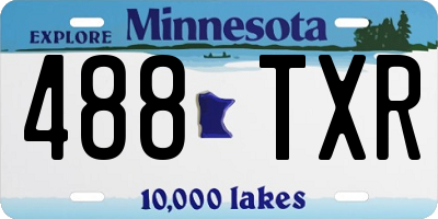 MN license plate 488TXR