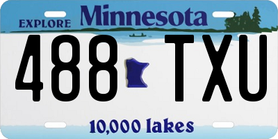 MN license plate 488TXU