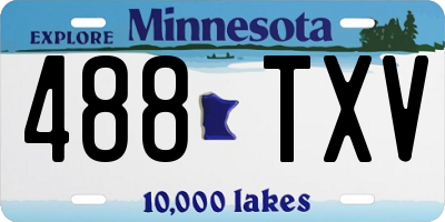 MN license plate 488TXV