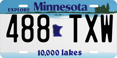 MN license plate 488TXW