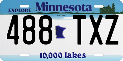 MN license plate 488TXZ