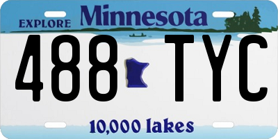 MN license plate 488TYC