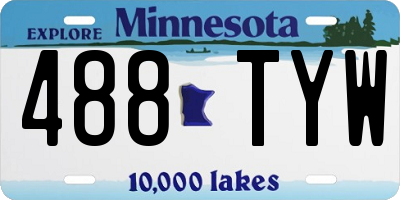 MN license plate 488TYW