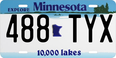 MN license plate 488TYX