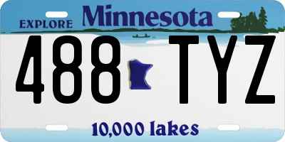 MN license plate 488TYZ