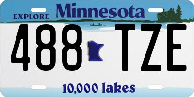 MN license plate 488TZE