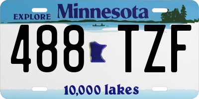 MN license plate 488TZF