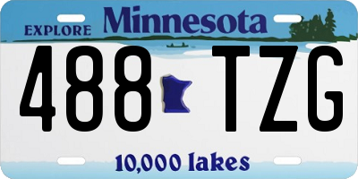 MN license plate 488TZG