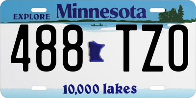MN license plate 488TZO