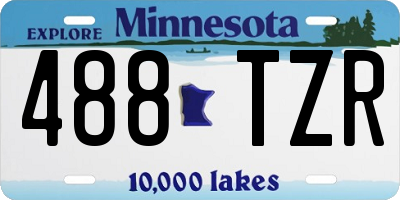 MN license plate 488TZR