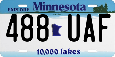MN license plate 488UAF