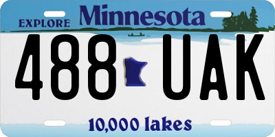 MN license plate 488UAK
