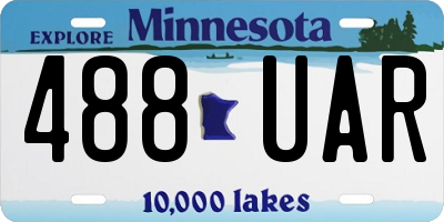 MN license plate 488UAR