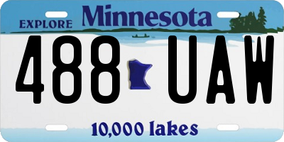 MN license plate 488UAW