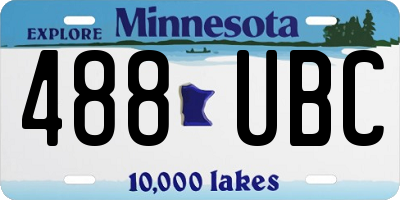 MN license plate 488UBC