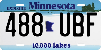 MN license plate 488UBF