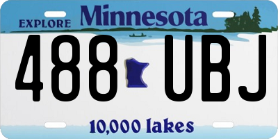 MN license plate 488UBJ