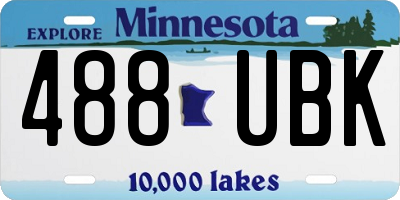 MN license plate 488UBK