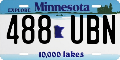 MN license plate 488UBN