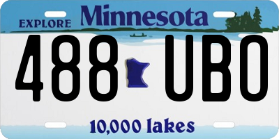 MN license plate 488UBO