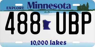 MN license plate 488UBP