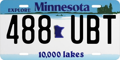 MN license plate 488UBT