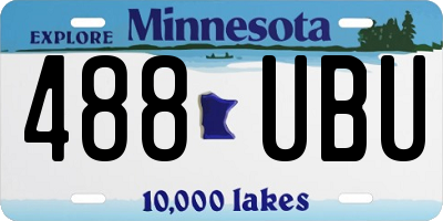 MN license plate 488UBU