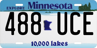 MN license plate 488UCE